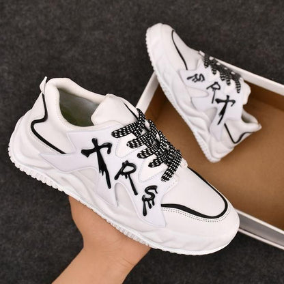 Men's White Lace Up Casual Shoes